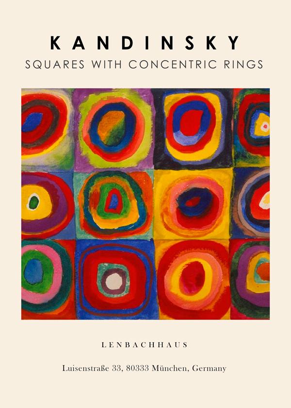 Colour Study - Squares and Concentric Rings Exhibition - Vasili Kandinsky