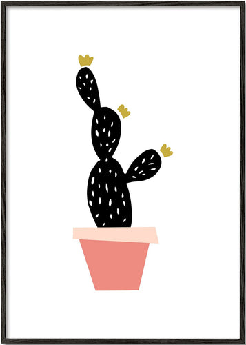 Red pot cactus print