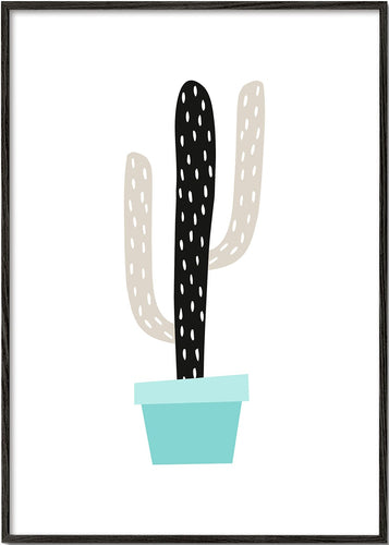 Blue pot cactus print