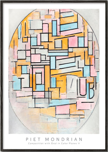 Piet Mondrian Composition with Oval in Color Planes I